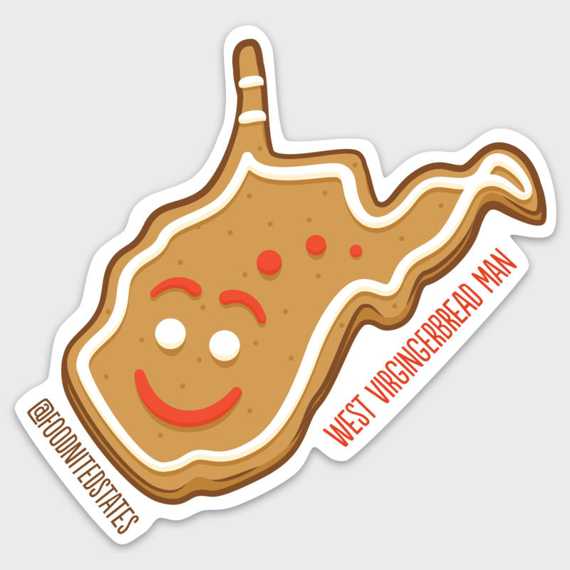 West Virgingerbread Man Sticker - The Foodnited States
